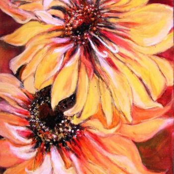 Painting titled "soleil" by Essia, Original Artwork, Oil