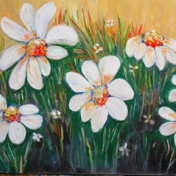 Painting titled "Fleurs du printemps" by Essia, Original Artwork, Oil