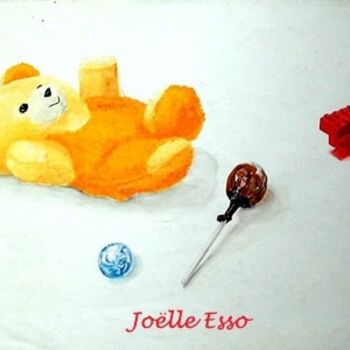 Painting titled "Nounours" by Joëlle Esso, Original Artwork