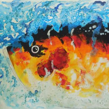 Painting titled "POISSON" by Est, Original Artwork, Acrylic