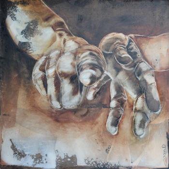 Картина под названием "j'accuse" - Chantal Esteban, Подлинное произведение искусства, Масло