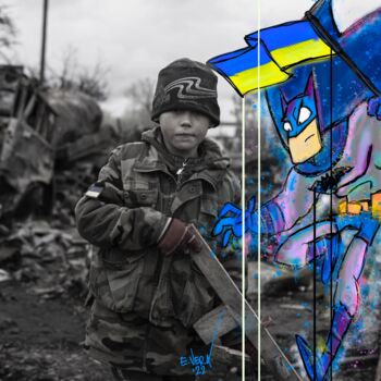Digitale Kunst mit dem Titel "The real superheroes" von Esteban Vera (EVera), Original-Kunstwerk, Acryl