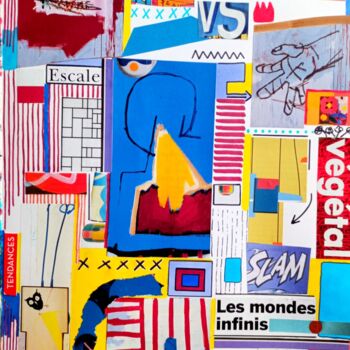 Collages getiteld "Les mondes infinis" door Estée, Origineel Kunstwerk, Collages