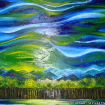 Painting titled ""ATARDECER en las V…" by Estela Del Valle Mañez, Original Artwork, Oil