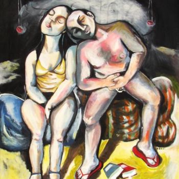 Malerei mit dem Titel "sono" von Estela Baptista Costa, Original-Kunstwerk