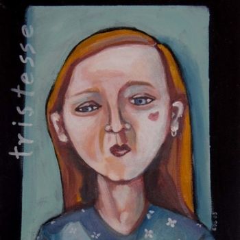 Painting titled "tristeza" by Estela Baptista Costa, Original Artwork