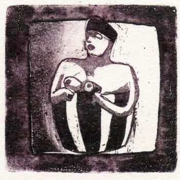 Schilderij getiteld "Nany" door Estela Baptista Costa, Origineel Kunstwerk