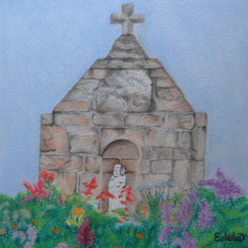 Dessin intitulée "Fontaine Notre Dame…" par Estelle D, Œuvre d'art originale, Pastel