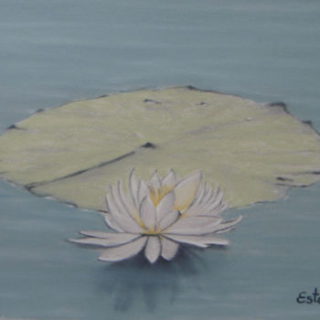 Dibujo titulada "Nénuphar" por Estelle D, Obra de arte original, Pastel