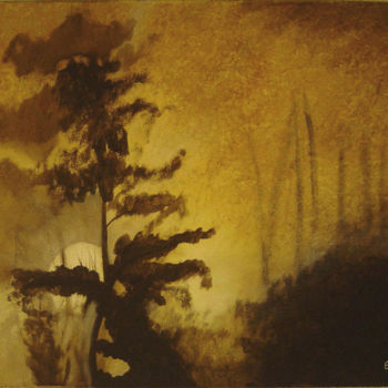 Pittura intitolato "soleil levant" da Estelle D, Opera d'arte originale