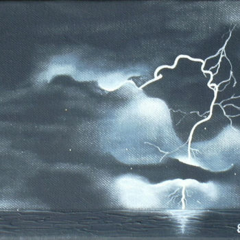 Peinture intitulée "orage" par Estelle D, Œuvre d'art originale