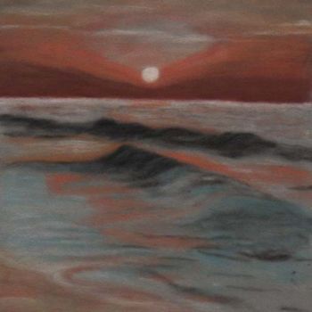 Dessin intitulée "coucher de soleil s…" par Estelle D, Œuvre d'art originale