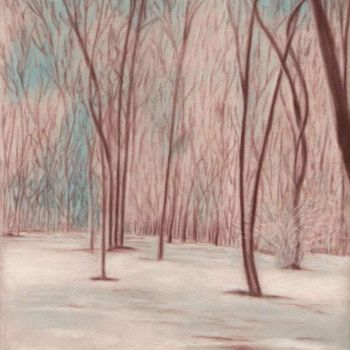 Dessin intitulée "Paix hivernale" par Estelle D, Œuvre d'art originale