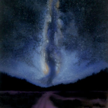 Disegno intitolato "Lumieres célestes" da Estelle D, Opera d'arte originale, Pastello