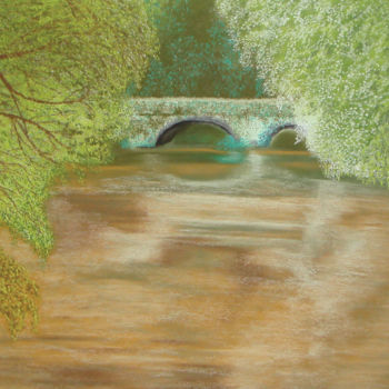 Rysunek zatytułowany „Pont-Callec” autorstwa Estelle D, Oryginalna praca, Pastel