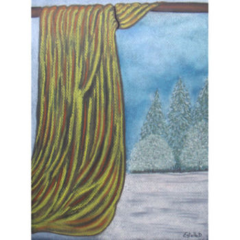 Dessin intitulée "Matin d'hiver" par Estelle D, Œuvre d'art originale, Pastel