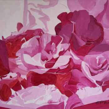Peinture intitulée "Rose" par Estelle Pouligny, Œuvre d'art originale, Acrylique