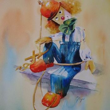 Painting titled "Marionnette" by Estelle Royer, Original Artwork