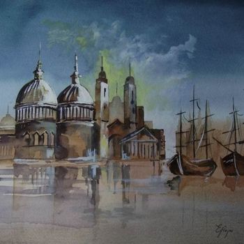 Painting titled "venise" by Estelle Royer, Original Artwork