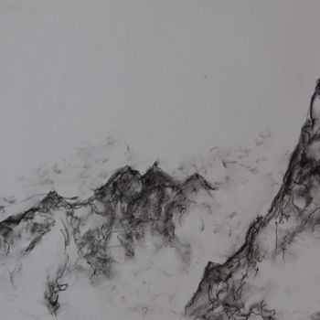 Dibujo titulada "Montagne" por Estelle Darve, Obra de arte original, Carbón