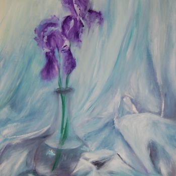 Peinture intitulée "Iris" par Estelle Darve, Œuvre d'art originale, Huile Monté sur Autre panneau rigide