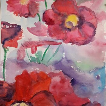 Painting titled "The last Garden of…" by Ester Q, Original Artwork, Watercolor