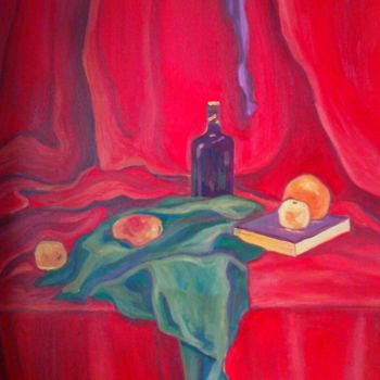 Painting titled "Still life in red" by Estera B., Original Artwork, Acrylic