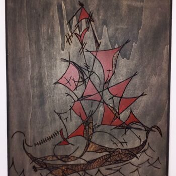 Pintura intitulada "Navegar" por Estevão Páixão, Obras de arte originais, Acrílico