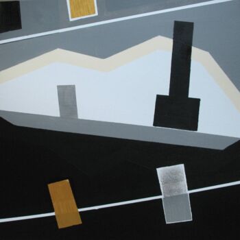 Malarstwo zatytułowany „50x50-construction-…” autorstwa Esteves De Cooman, Oryginalna praca, Akryl
