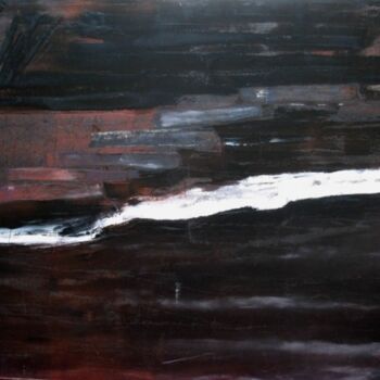 Peinture intitulée "rivière blanche" par Esteves De Cooman, Œuvre d'art originale, Huile