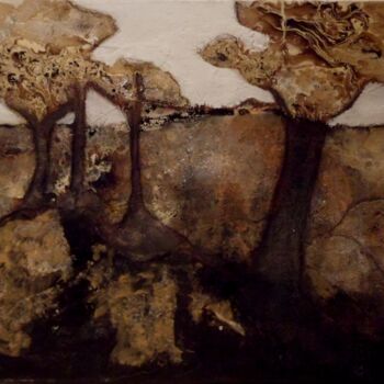 Painting titled "ARBRES I" by Esteves De Cooman, Original Artwork, Oil