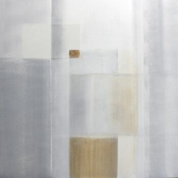 Картина под названием "90x90-cm-ocre-blanc…" - Esteves De Cooman, Подлинное произведение искусства, Акрил