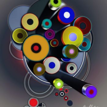 Digitale Kunst mit dem Titel "A bunch of colorful…" von Angel Estevez, Original-Kunstwerk, 3D Modellierung