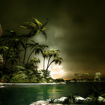 "tropical island" başlıklı Dijital Sanat Angel Estevez tarafından, Orijinal sanat, 3D modelleme