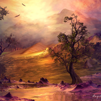 Digital Arts titled "surreal landscape" by Angel Estevez, Original Artwork, 3D Modeling