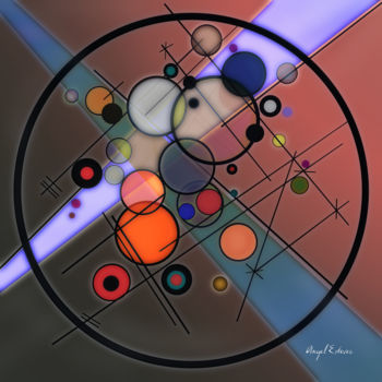 Digitale Kunst mit dem Titel "Circles" von Angel Estevez, Original-Kunstwerk, Digitale Malerei