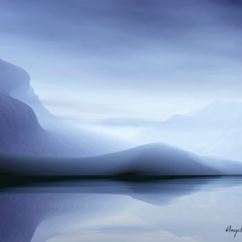 Digital Arts titled "Blue landscape" by Angel Estevez, Original Artwork, 3D Modeling