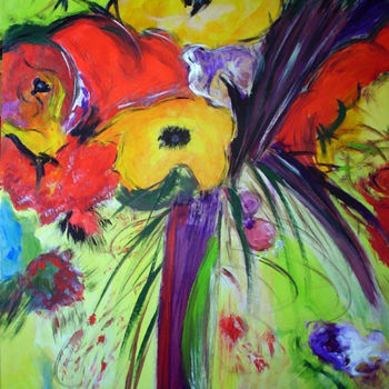 Pittura intitolato "Floral" da Angel Estevez, Opera d'arte originale, Acrilico