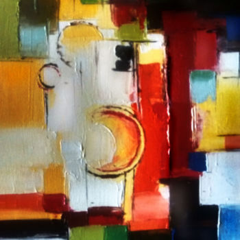 Painting titled "Abstract 83" by Angel Estevez, Original Artwork, Acrylic