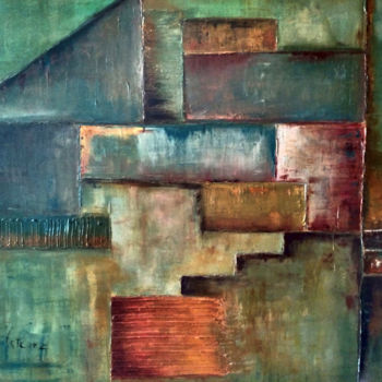 Pintura intitulada "Composicao abstrata…" por Angel Estevez, Obras de arte originais, Acrílico