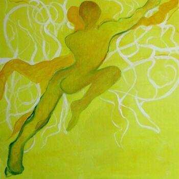 Malerei mit dem Titel "Dancer Crossing, Ye…" von Esther Garcia Eder, Original-Kunstwerk