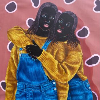 Painting titled "Priceless Friend Wi…" by Esther Oyeyemi, Original Artwork, Acrylic
