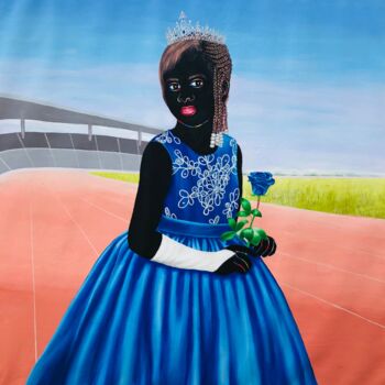 Malerei mit dem Titel "Regal Memory I" von Esther Oyeyemi, Original-Kunstwerk, Acryl
