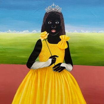 Malerei mit dem Titel "Regal Memory III" von Esther Oyeyemi, Original-Kunstwerk, Acryl