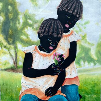 Pintura titulada "Budding Bonds" por Esther Oyeyemi, Obra de arte original, Acrílico