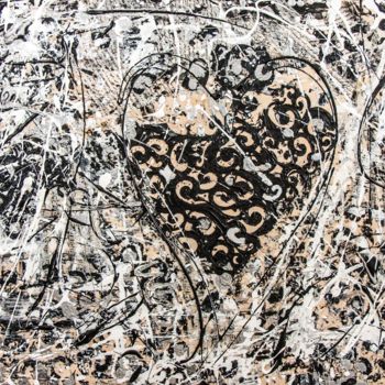 Painting titled "Musical-Hearts" by Esther Stenzler, Original Artwork, Acrylic