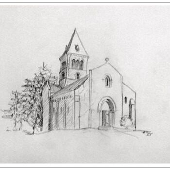 Drawing titled "Chapelle de Dun" by Esther, Original Artwork