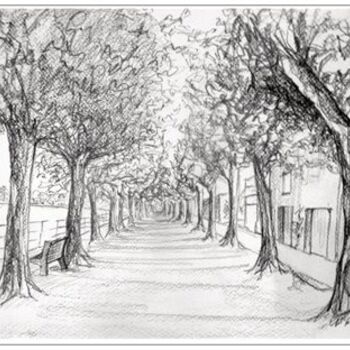 Zeichnungen mit dem Titel "Promenade à La Clay…" von Esther, Original-Kunstwerk