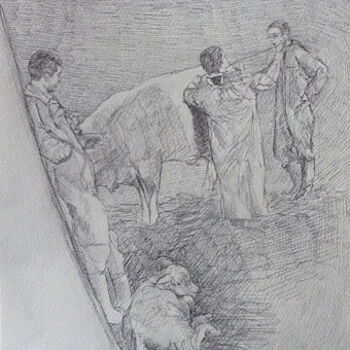 Drawing titled "Vélage n°5" by Esther, Original Artwork