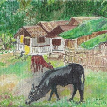 Painting titled "BUNGALOW KUDLEE BEA…" by Demoncheaux, Original Artwork, Oil